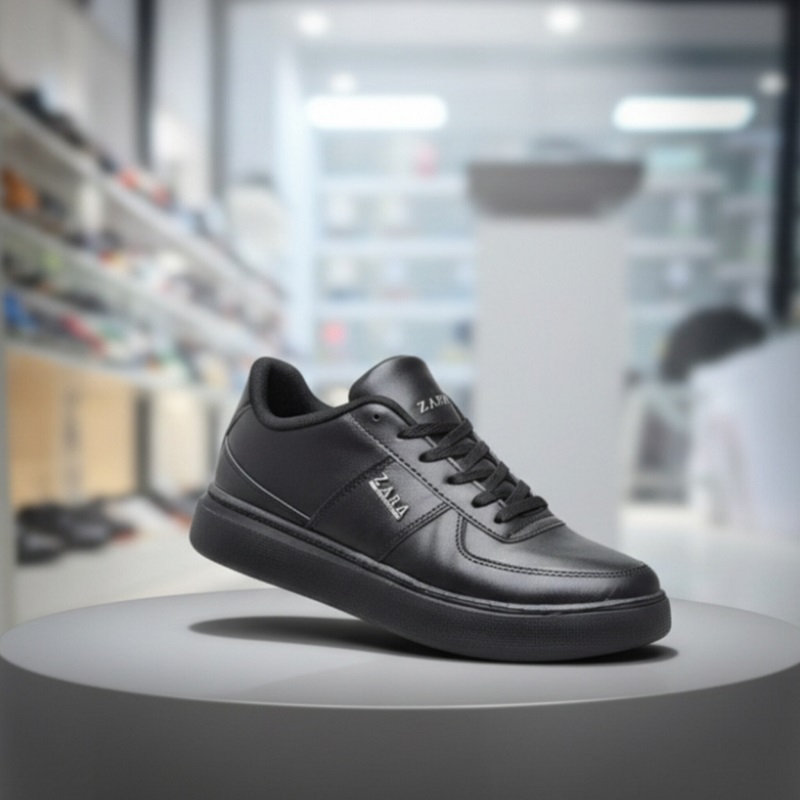 کفش تخت Zara مردانه مشکی زیره مشکی مدل Kiyan