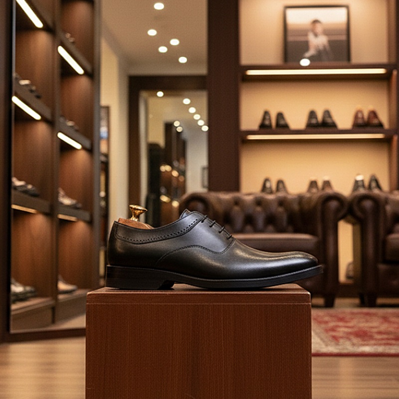 کفش رسمی بندی مردانه مدل sahand-مشکی